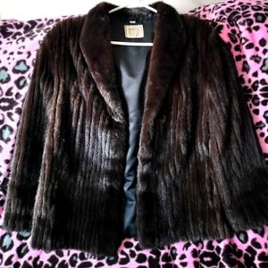 Saga mink vintage coat. Size large. Dark brown